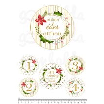 Mintás barkácsfilc - pöttyös csíkos - adventi szett