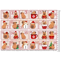 Mintás barkácsfilc - capybara - adventi számok Mintás barkácsfilc - capybara - adventi számok