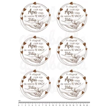 Mintás barkácsfilc - Apa Te vagy a Világ - kéz a kézben - barna