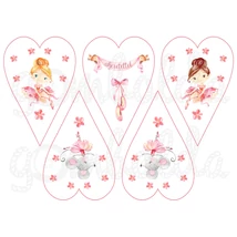 Mintás barkácsfilc - Balerina - szívekben