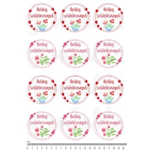 Mintás barkácsfilc - Boldog születésnapot! - szíves koszorúkban Mintás barkácsfilc - Boldog születésnapot! - szíves koszorúkban