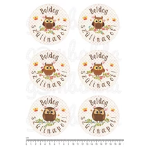 Mintás barkácsfilc - Boldog szülinapot! - bagoly - nagy