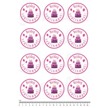 Mintás barkácsfilc - Boldog szülinapot! - tortás kör - rózsaszín pici Mintás barkácsfilc - Boldog szülinapot! - tortás kör - rózsaszín pici