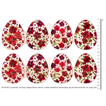 Mintás barkácsfilc - pirosas virágos tojások