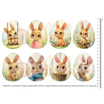 Mintás barkácsfilc - bűbáj nyuszik tojásokon