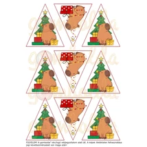 Mintás barkácsfilc - capybara - fenyődíszek