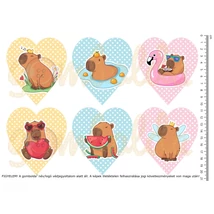 Mintás barkácsfilc - capybara - szívekben