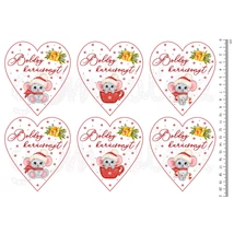 Mintás barkácsfilc - csillogó szemű kisegér - Boldog Karácsonyt! szívek Mintás barkácsfilc - csillogó szemű kisegér - Boldog Karácsonyt! szívek