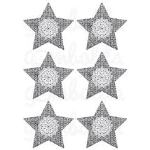 Mintás barkácsfilc - szürke kötött csillagok csipke díszítéssel