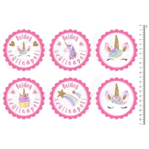 Mintás barkácsfilc - csillogó unikornisok - Boldog szülinapot! - nagy