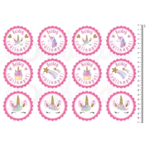 Mintás barkácsfilc - csillogó unikornisok - Boldog szülinapot! - kicsi