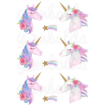 Mintás barkácsfilc - csillogó unikornisok - nagyok