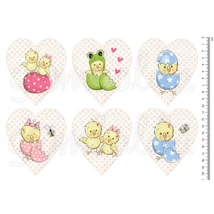 Mintás barkácsfilc - cuki állatok - csibék szíveken