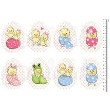 Mintás barkácsfilc - cuki állatok - csibék tojásokon