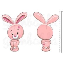 Mintás barkácsfilc - cuki állatok - kivágható rózsaszín nyuszik - 1 pár