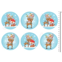 Mintás barkácsfilc - cuki őzike rókával - nagy