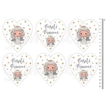 Mintás barkácsfilc - szlovák feliratos cuki angyalka szürke - duci szív