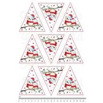 Mintás barkácsfilc - cuki baglyok - fenyődíszek