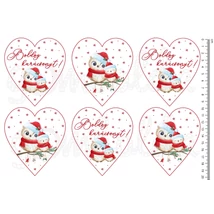 Mintás barkácsfilc - cuki baglyok duci szívekben