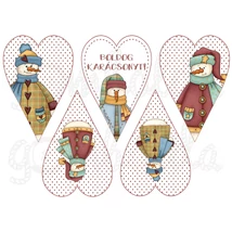 Mintás barkácsfilc - cuki hóemberek szívekben Mintás barkácsfilc - cuki hóemberek szívekben