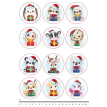 Mintás barkácsfilc - cuki karácsonyi állatok - körben