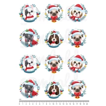 Mintás barkácsfilc - cuki karácsonyi kutyák - koszorú