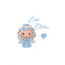 Mintás barkácsfilc - cuki tavaszi angyalka hímzőkeretbe - Édes otthon - kék Mintás barkácsfilc - cuki tavaszi angyalka hímzőkeretbe - Édes otthon - kék