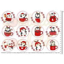 Mintás barkácsfilc - cuki pingvinek karácsonyi körökben Mintás barkácsfilc - cuki pingvinek karácsonyi körökben