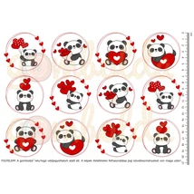 Mintás barkácsfilc - cuki pandák - valentin kör