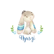 Mintás barkácsfilc - Cute Forest - szürke nyuszi