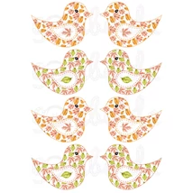 Mintás barkácsfilc - kivágható madarak - őszi leveles