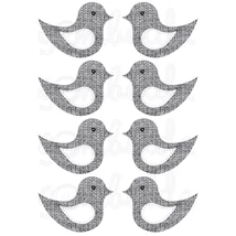 Mintás barkácsfilc - kivágható kötött madarak - szürke Mintás barkácsfilc - kivágható kötött madarak - szürke