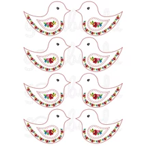 Mintás barkácsfilc - kivágható madarak kalocsai