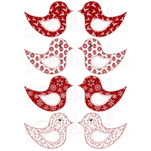 Mintás barkácsfilc - kivágható karácsonyi madarak - rénis