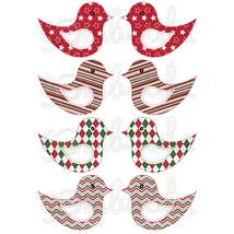 Mintás barkácsfilc - kivágható karácsonyi madarak geometriai mintás Mintás barkácsfilc - kivágható karácsonyi madarak geometriai mintás