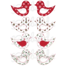 Mintás barkácsfilc - kivágható karácsonyi madarak hópehely mintás Mintás barkácsfilc - kivágható karácsonyi madarak hópehely mintás