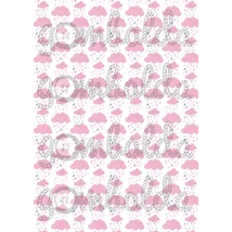 Mintás barkácsfilc - esőfelhők - rózsaszín Mintás barkácsfilc - esőfelhők - rózsaszín