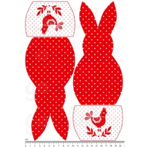 Mintás barkácsfilc - evőeszköz tartó alap - piros fehér tyúkocskák Mintás barkácsfilc - evőeszköz tartó alap - piros fehér tyúkocskák