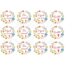 Mintás barkácsfilc - feliratos óvó nénis koszorúk