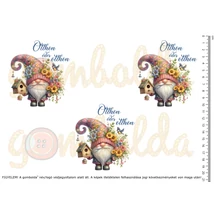 Mintás barkácsfilc - festett manók - Otthon édes otthon - 3db