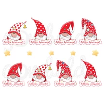 Mintás barkácsfilc - karácsonyi manók feliratokkal Mintás barkácsfilc - karácsonyi manók feliratokkal