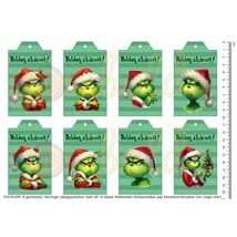 Mintás barkácsfilc - Grincses karácsony - 2mm vastag ajándékkísérő kártyák Mintás barkácsfilc - Grincses karácsony - 2mm vastag ajándékkísérő kártyák