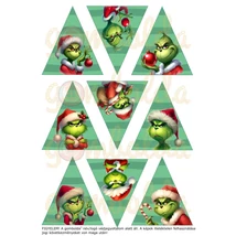 Mintás barkácsfilc - Grincses karácsony - fenyődíszek