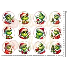 Mintás barkácsfilc - Grincses karácsony - kicsi kör