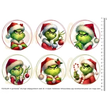 Mintás barkácsfilc - Grincses karácsony - nagy kör