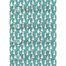 Mintás barkácsfilc - hóemberek kékes alapon Mintás barkácsfilc - hóemberek kékes alapon