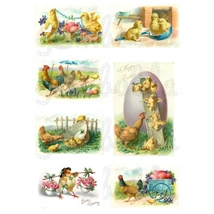 Mintás barkácsfilc - húsvéti üdvözletek tyúkokkal Mintás barkácsfilc - húsvéti üdvözletek tyúkokkal