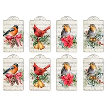 Mintás barkácsfilc - tradicionális karácsony - madaras ajándékkísérő Mintás barkácsfilc - tradicionális karácsony - madaras ajándékkísérő