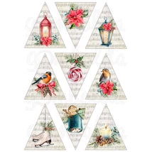 Mintás barkácsfilc - tradicionális karácsony - fenyő díszek - kiegészítők