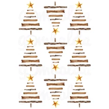 Mintás barkácsfilc - tradicionális karácsony - fenyők fahéjból